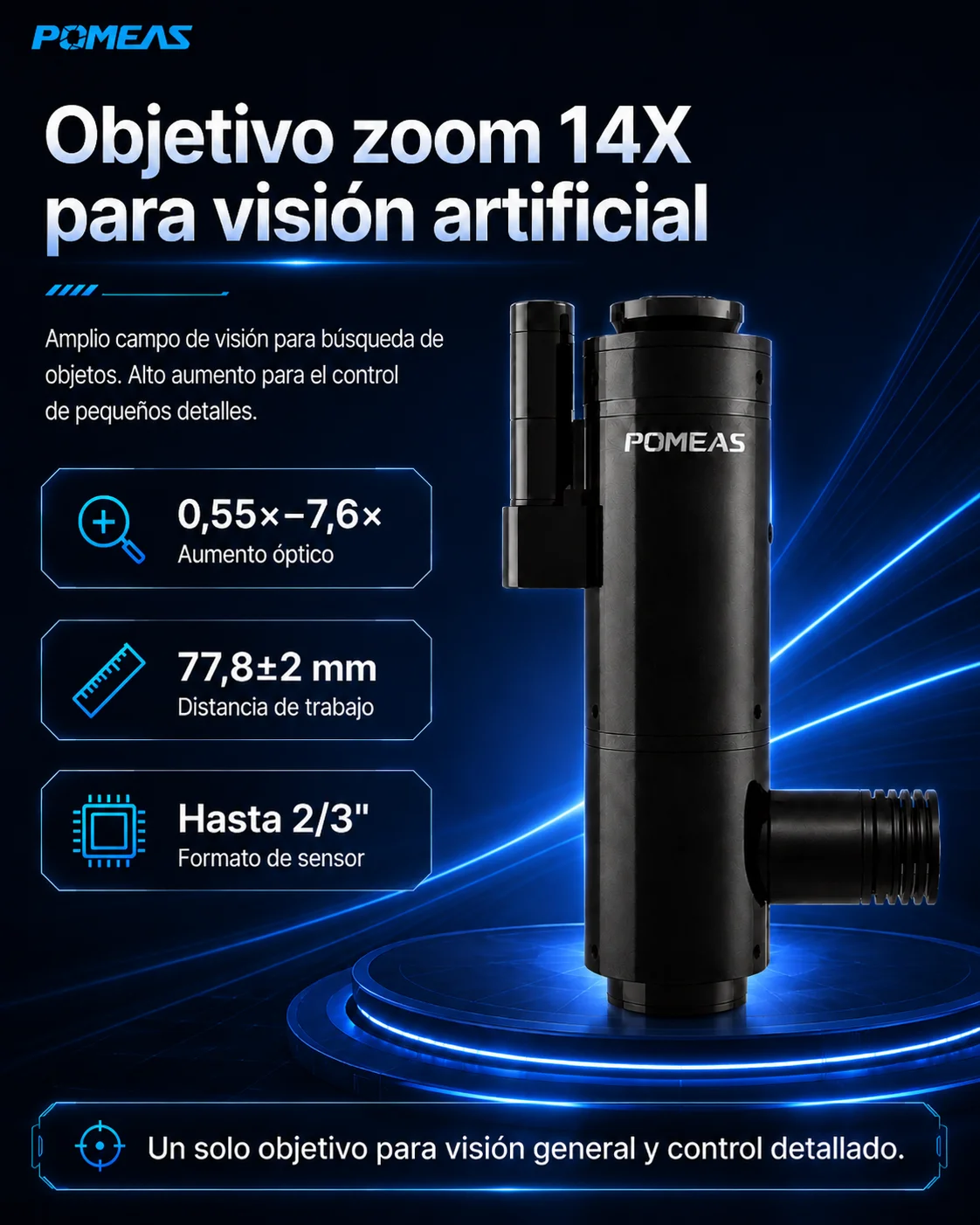 Lente zoom coaxial 14X PMS-LZH-14105K