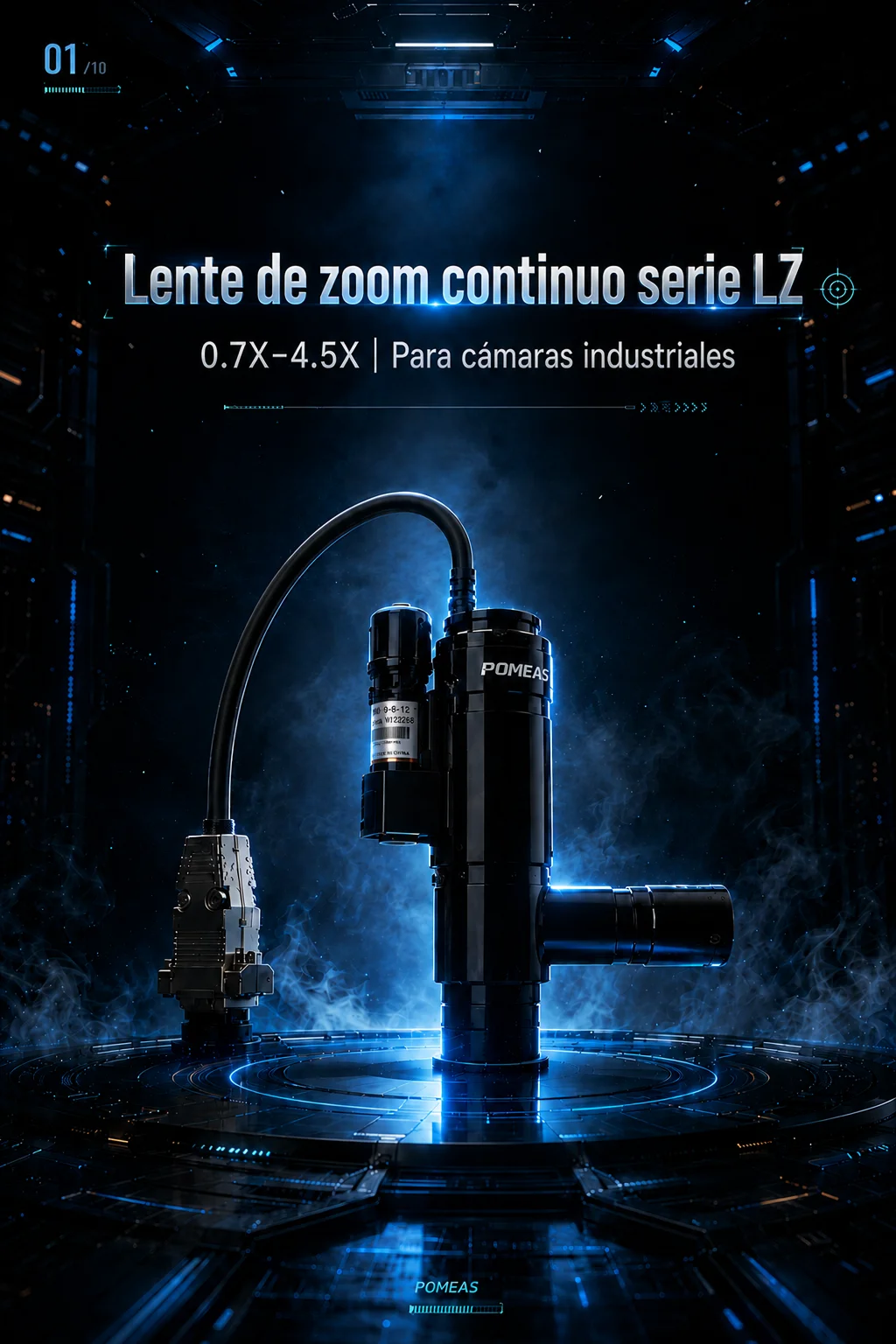Lente zoom industrial PMS-LZ-63102-M3 0,7&times;&ndash;4,5&times; para c&aacute;maras de 2/3&Prime;