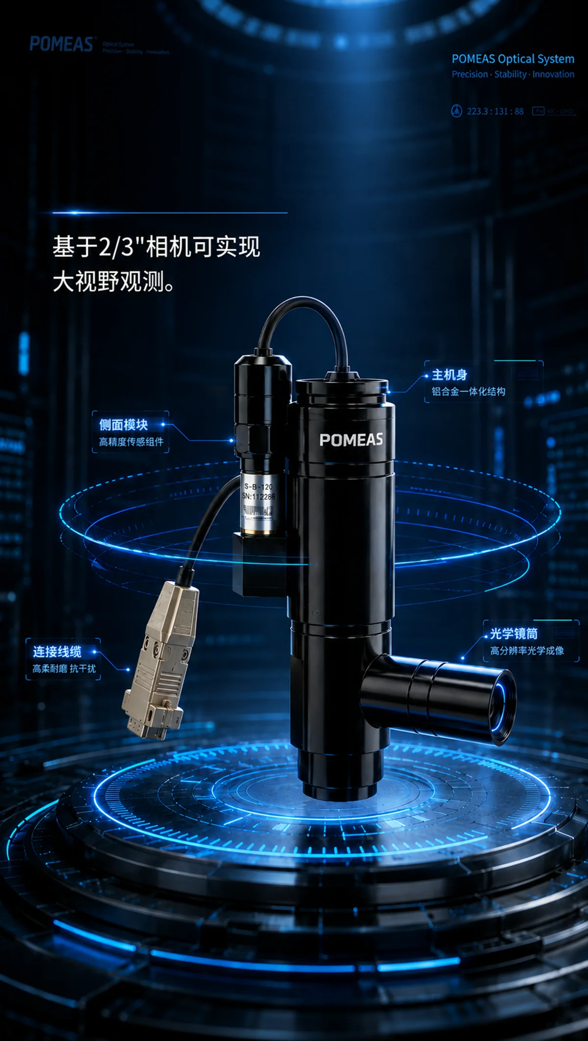 双马达电动变倍镜头细节展示