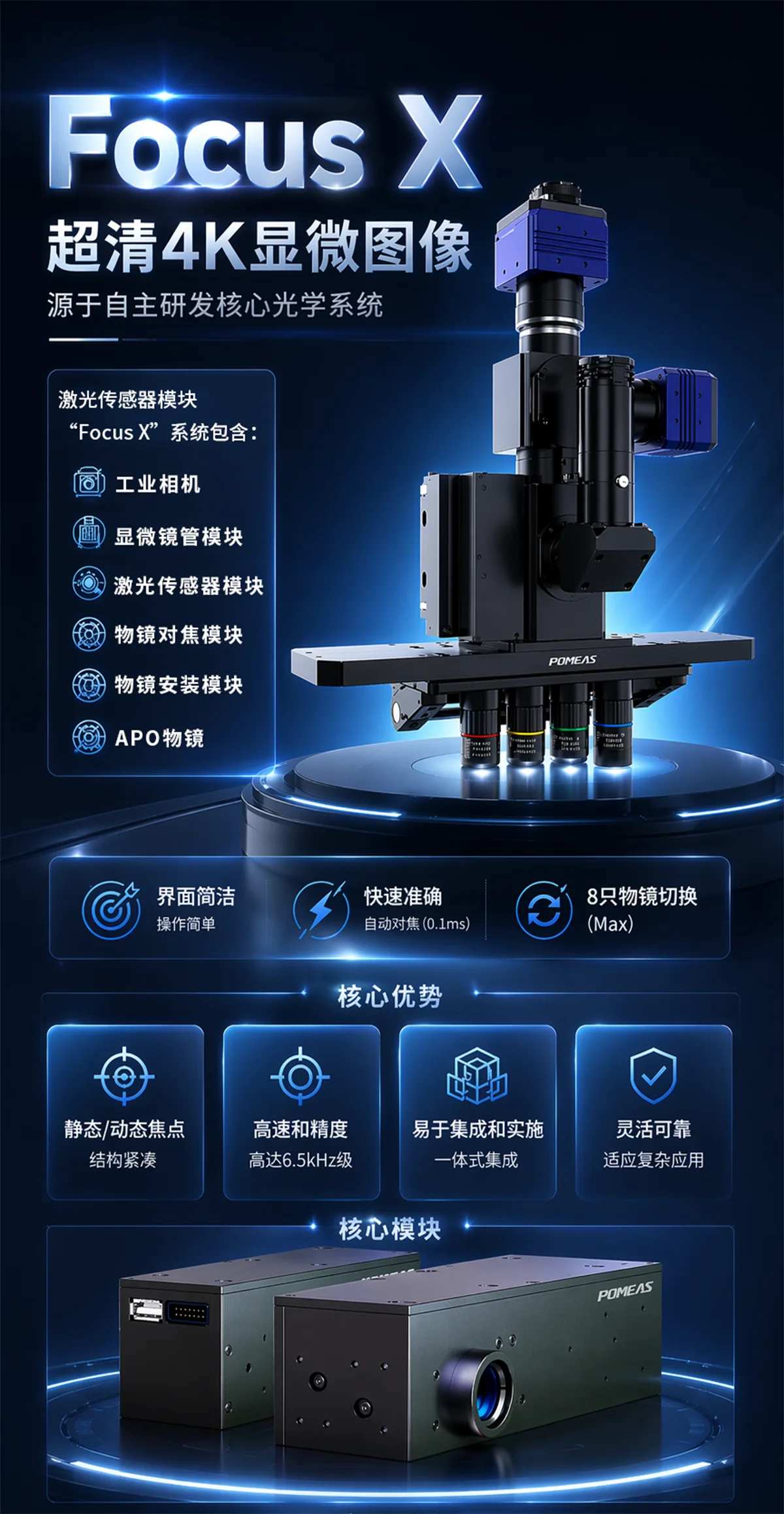 POMEAS Automatic Autofocus Measuring Microscope for Inspection