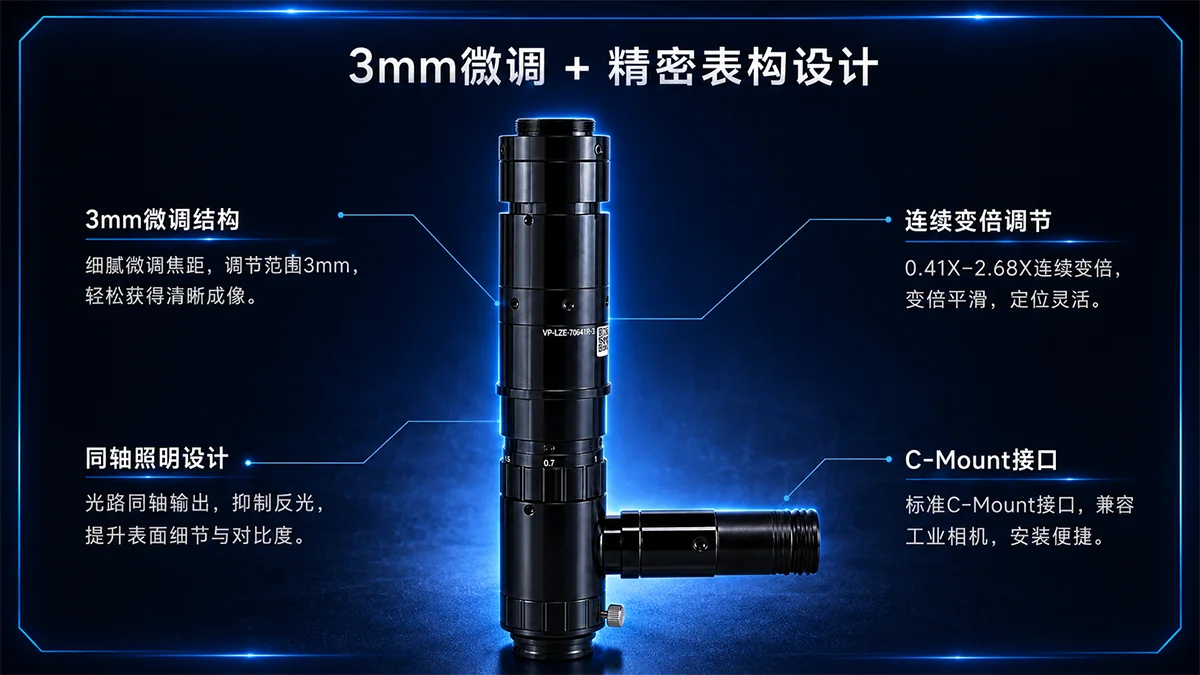 同轴连续变倍镜头固晶机应用场景