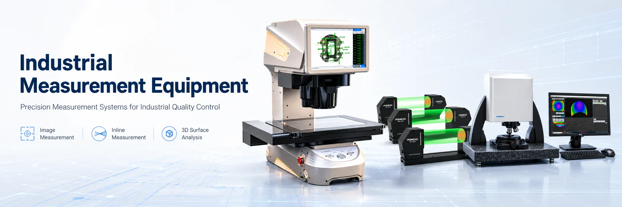 POMEAS measurement methods including optical image measurement inline measurement and 3D surface analysis