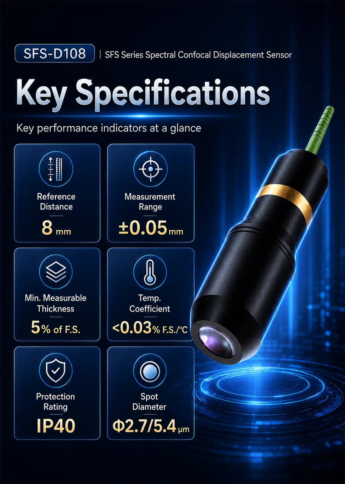 High-Precision Chromatic Confocal Displacement Sensor