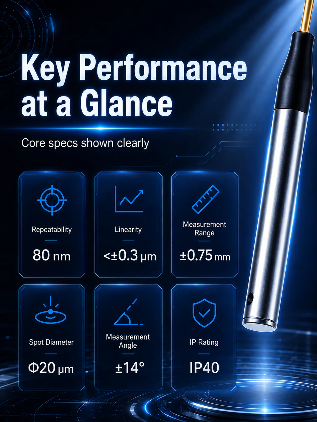 80nm Chromatic Confocal Displacement Sensor