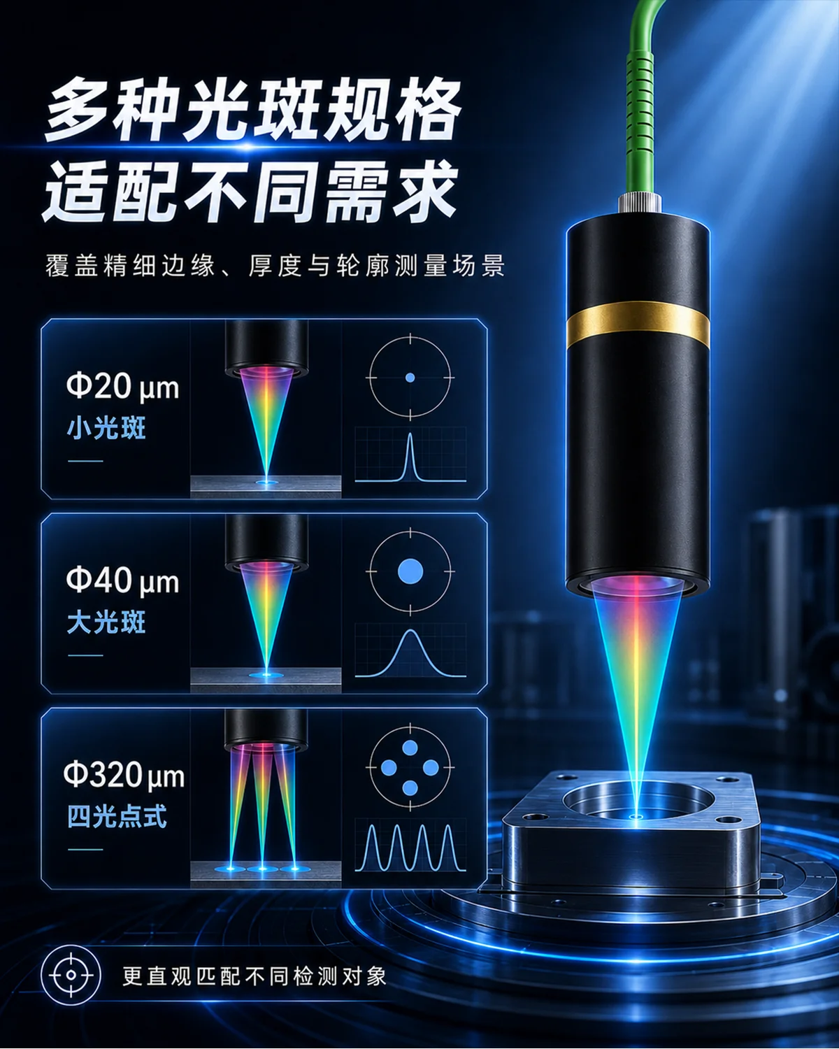 50 mm参考距离光谱共焦位移传感器