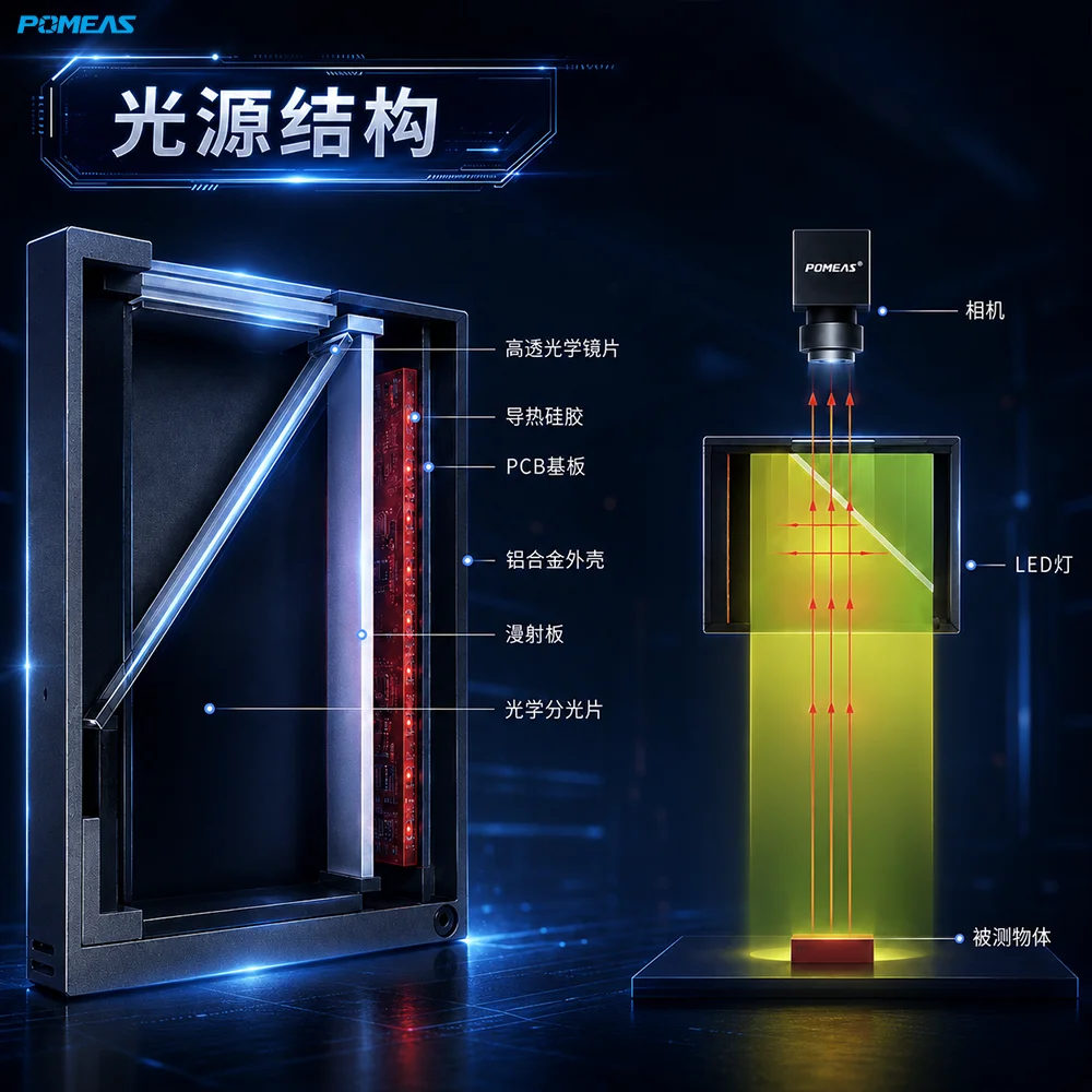机器视觉同轴光源 高反光表面缺陷检测照明