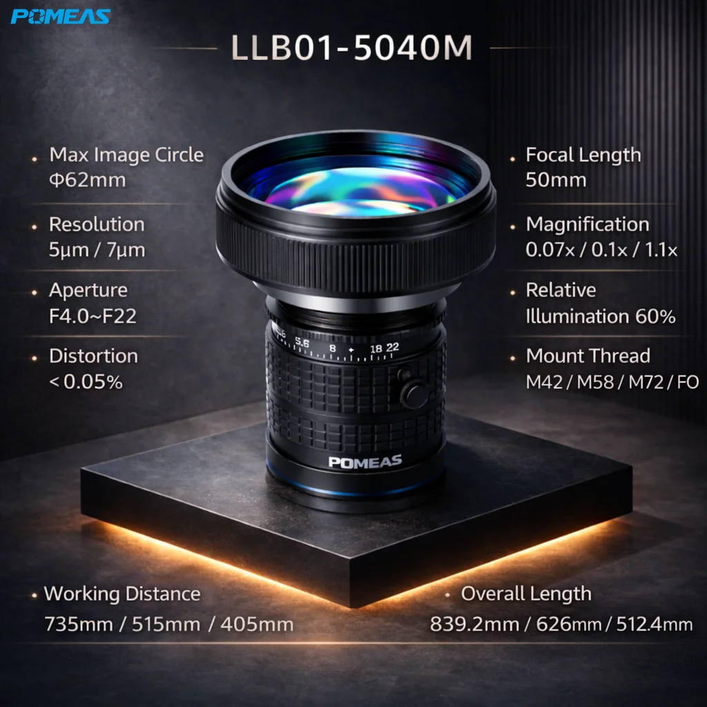 50mm 8K Line Scan Lens with 62mm Image Circle