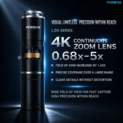 POMEAS 4K Continuous Zoom Lens for Machine Vision Inspection