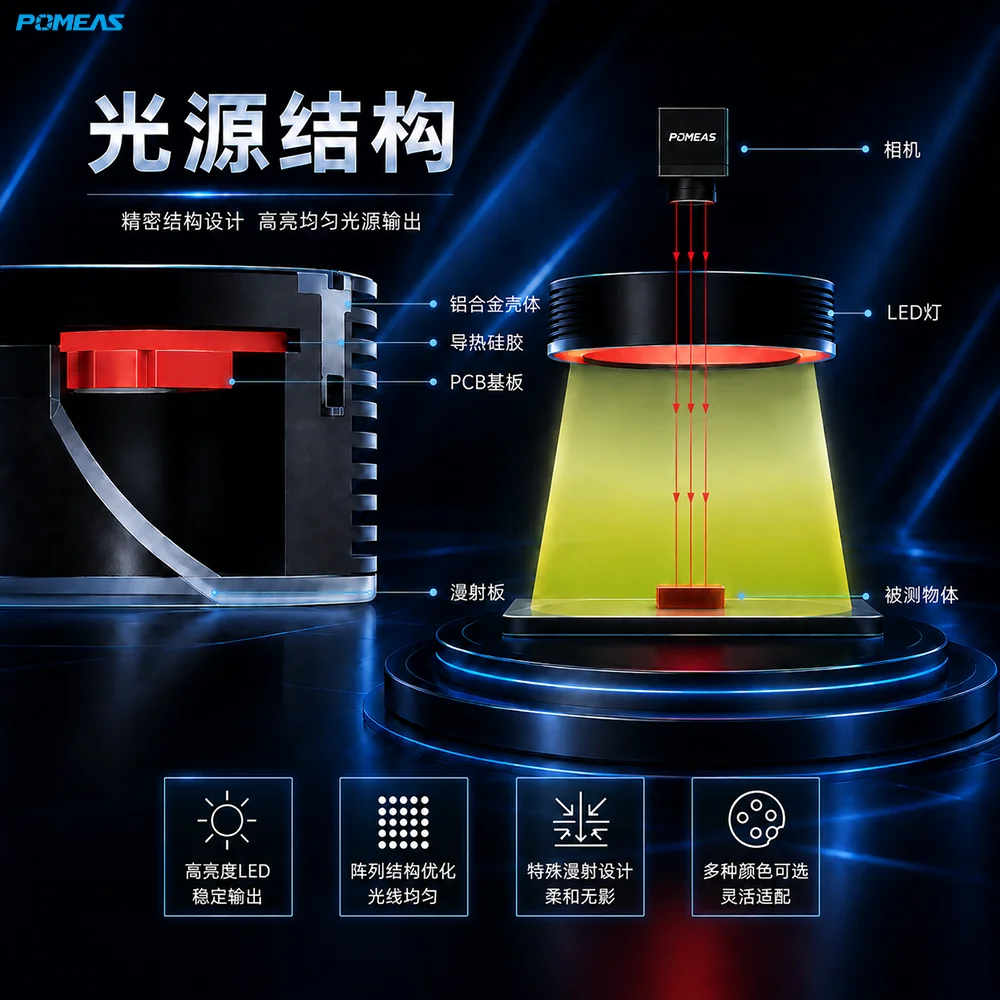 24V工业机器视觉环形无影光源 均匀漫射照明