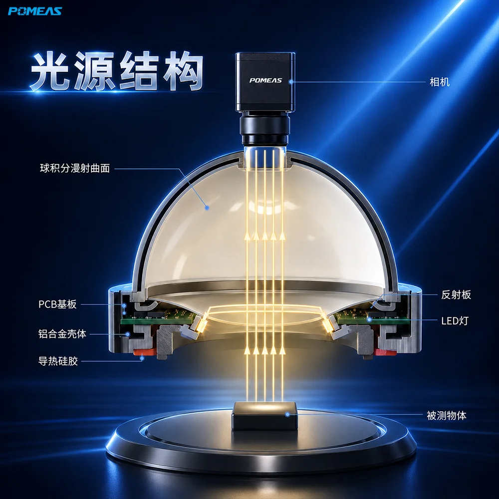 机器视觉圆顶无影光源 反光曲面均匀检测照明
