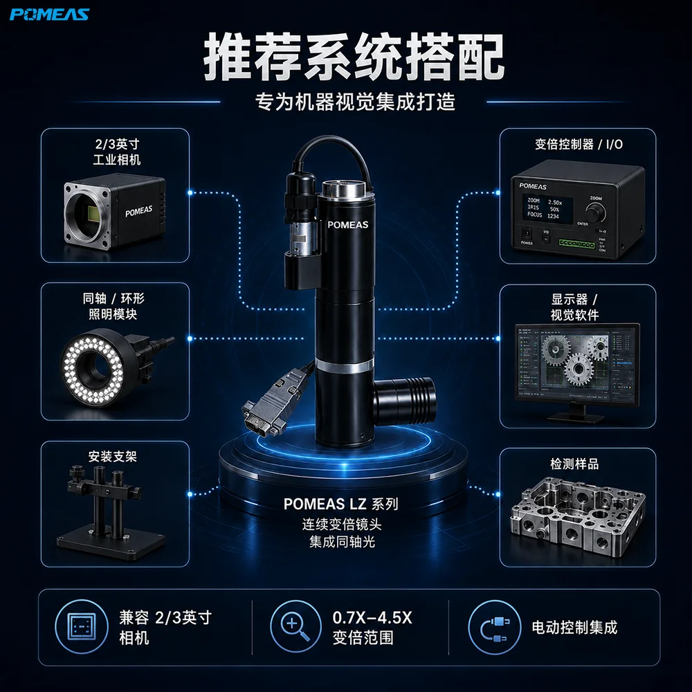 6.5X 1英寸高分辨率连续变倍工业镜头 C接口