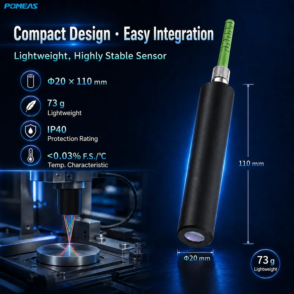 16 nm Chromatic Confocal Displacement Sensor, ±0.3 mm, 6.5 mm Ref