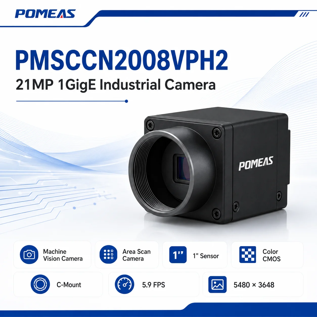 21MP GigE Machine Vision Camera | 1 Inch C-Mount Color