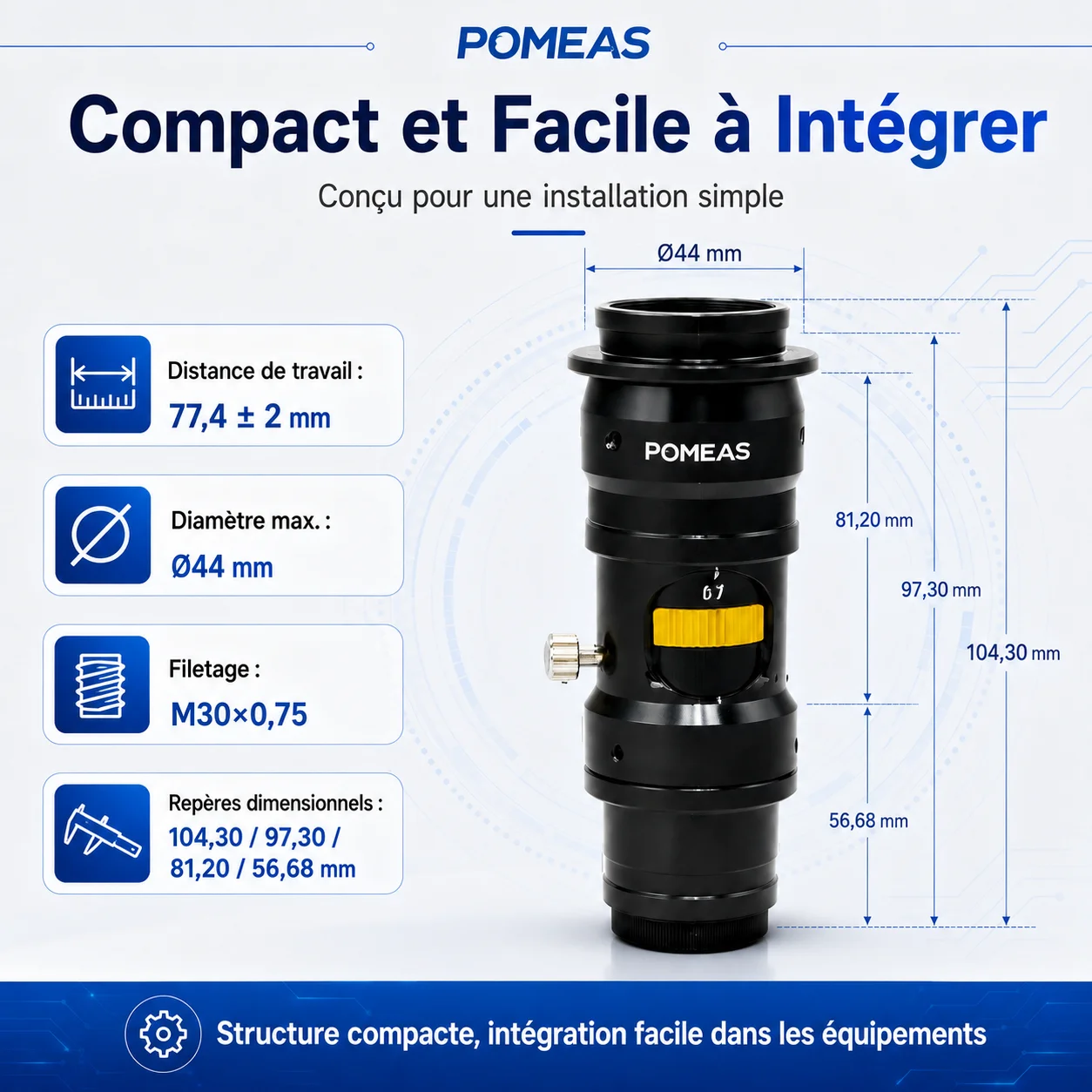 Objectif Zoom Télécentrique 12,5X pour Vision Industrielle
