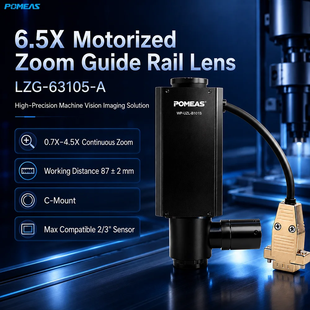 6.5X Motorized Zoom Rail Lens with 0.7X-4.5X Magnification