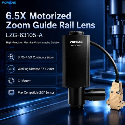 6.5X Motorized Zoom Rail Lens with 0.7X-4.5X Magnification