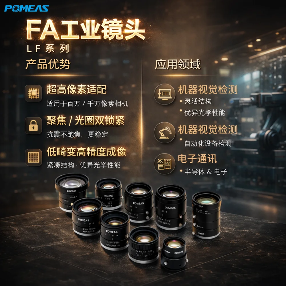 4.5mm低畸变广角FA工业镜头 1/1.8英寸C接口