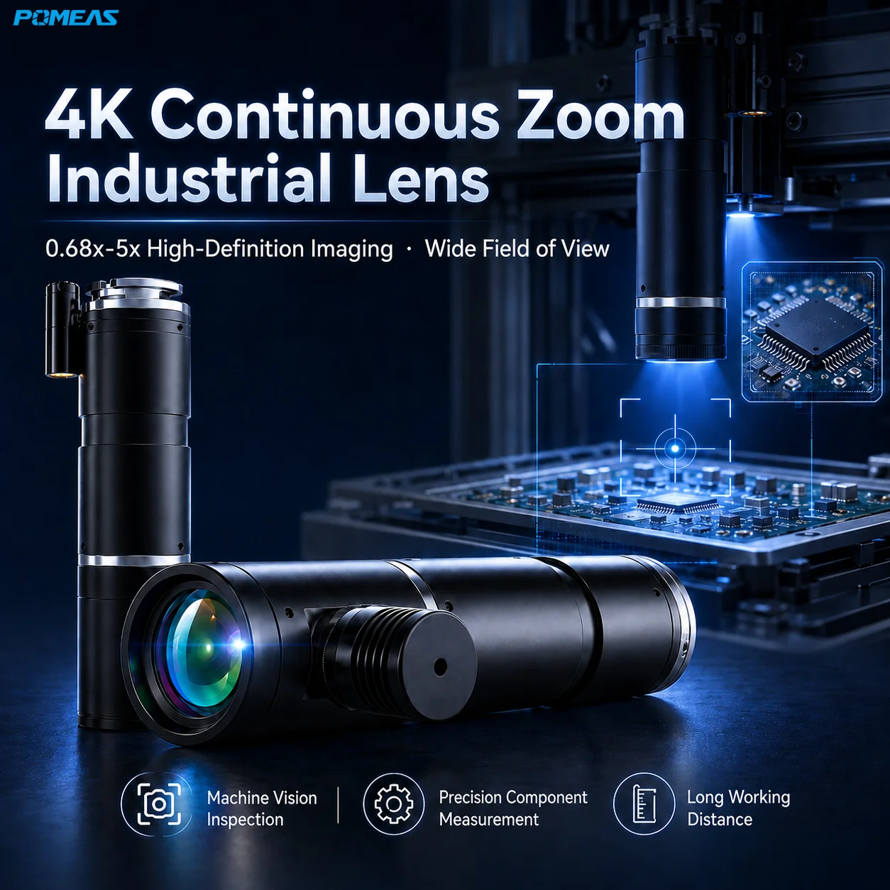PMS-LZH-7505W 4K Industrial Zoom Lens for Machine Vision