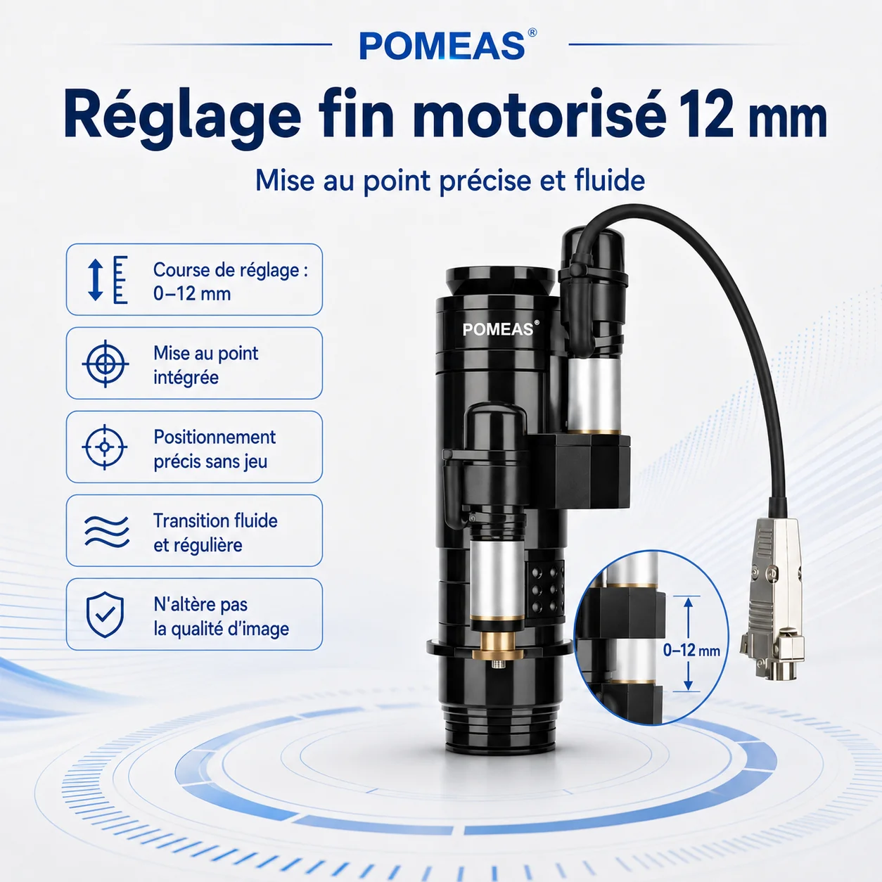 Objectif zoom motorisé double moteur 6,5X – Monture C