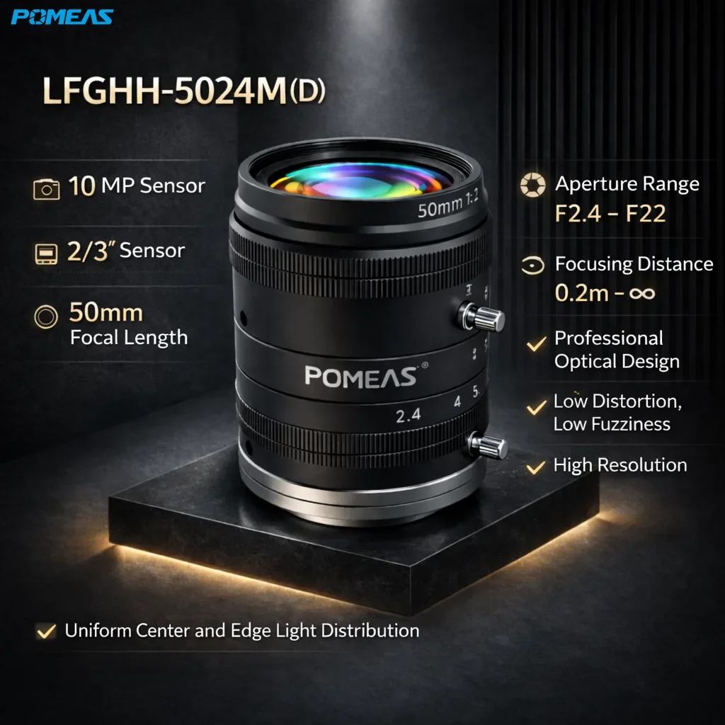 50mm 1-Inch 10MP F2.4 C-Mount FA Lens