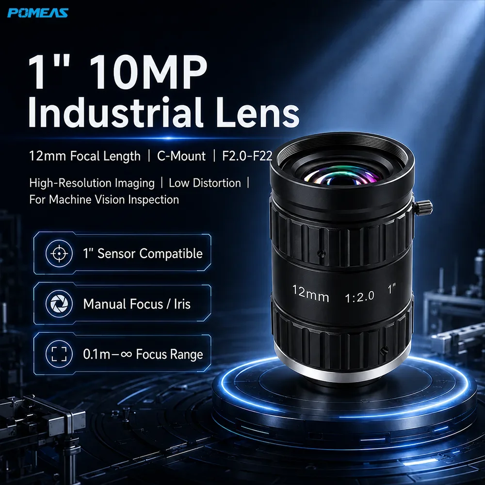 12mm 1-Inch 10MP C-Mount FA Industrial Lens