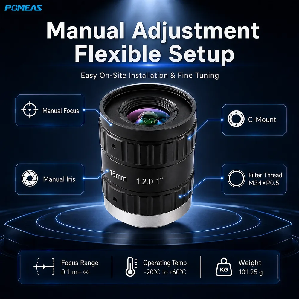 Промышленный FA-объектив 16mm 1-Inch 10MP C-Mount