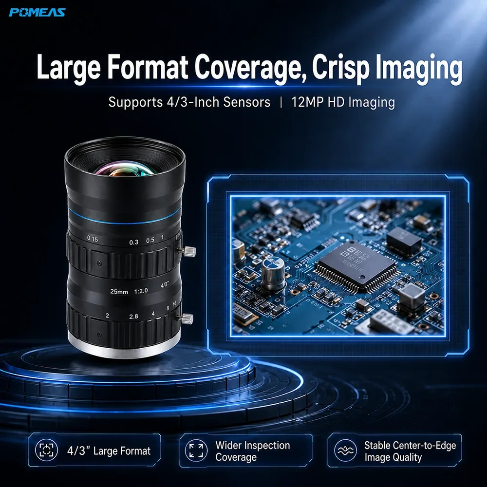 عدسة FA صناعية 25mm 4/3-Inch 12MP C-Mount