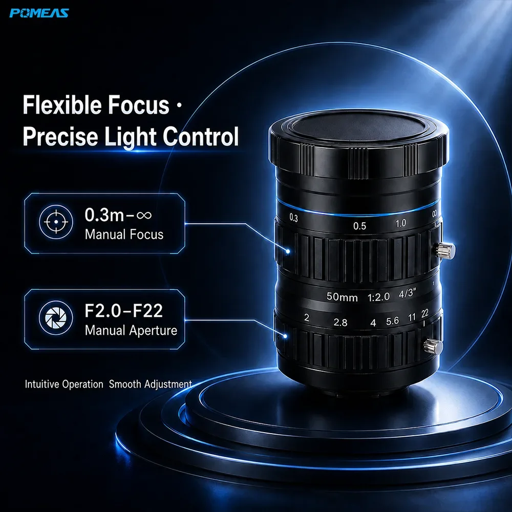 Objetivo FA Industrial 50mm 4/3-Inch 12MP C-Mount