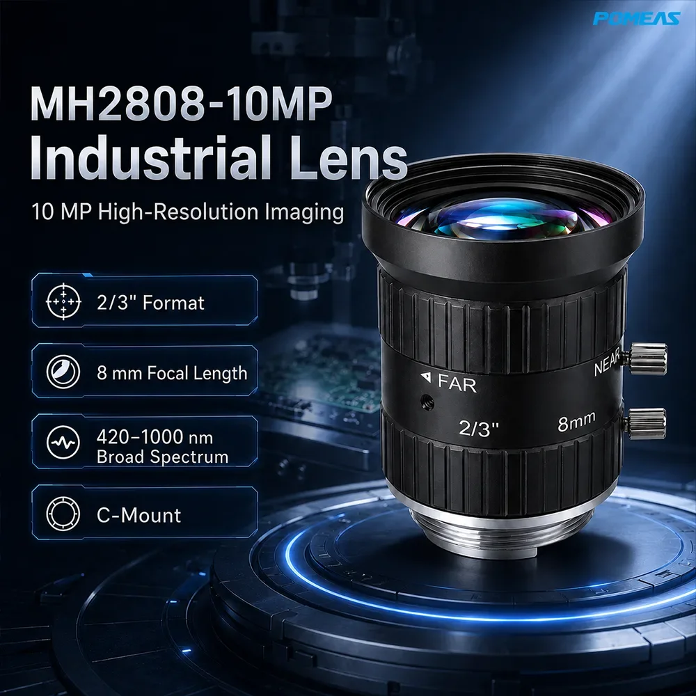 Objectif FA Industriel 8mm 2/3-Inch 10MP C-Mount