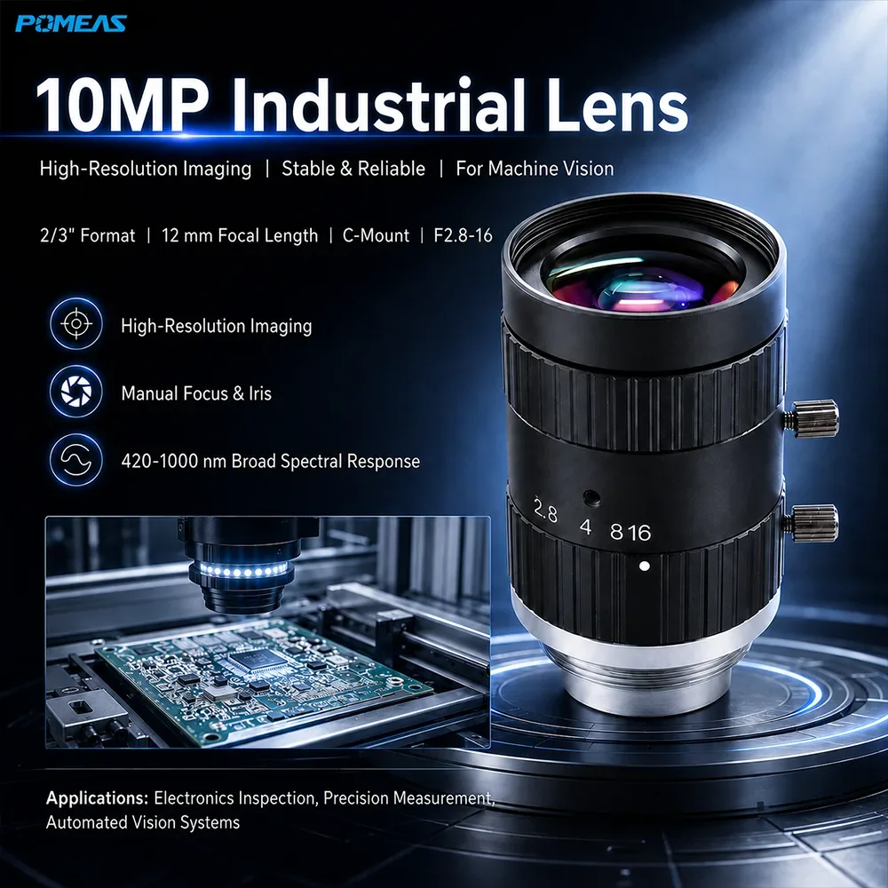 Промышленный FA-объектив 12mm 2/3-Inch 10MP C-Mount