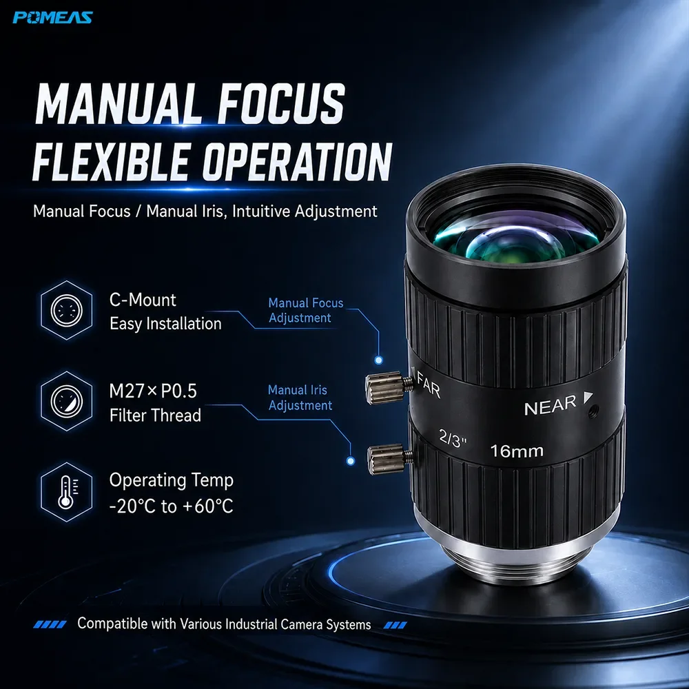 Промышленный FA-объектив 16mm 2/3-Inch 10MP C-Mount