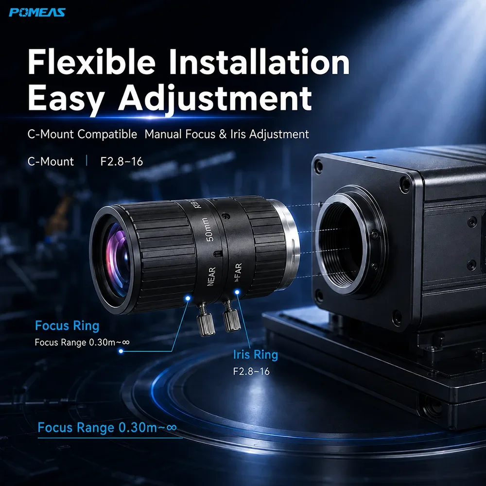 Objetivo FA Industrial 50mm 2/3-Inch 10MP C-Mount