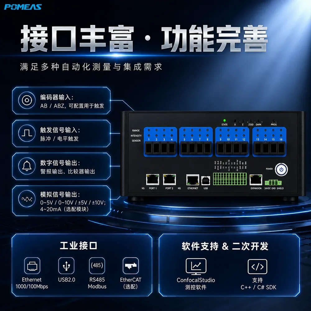 20kHz多通道光谱共焦位移传感器控制器