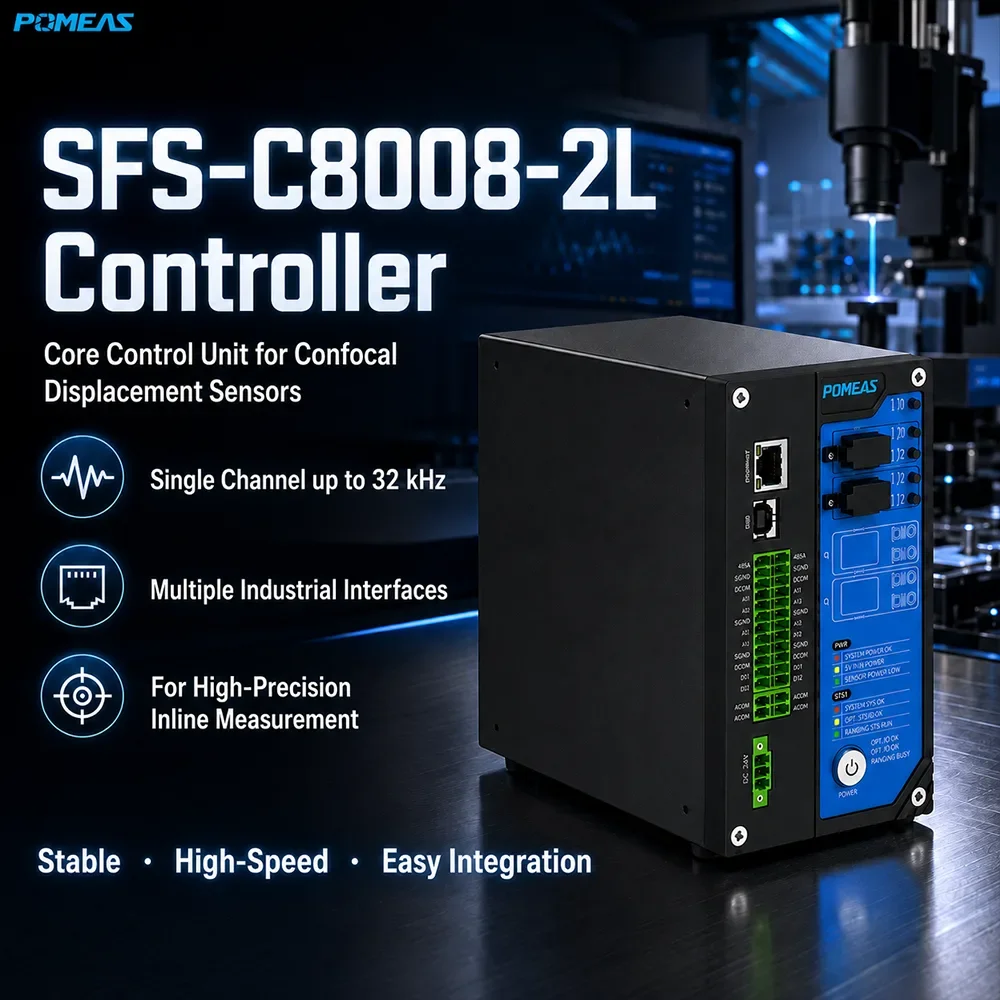 Controlador de sensor confocal cromático de desplazamiento 32 kHz, multicanal