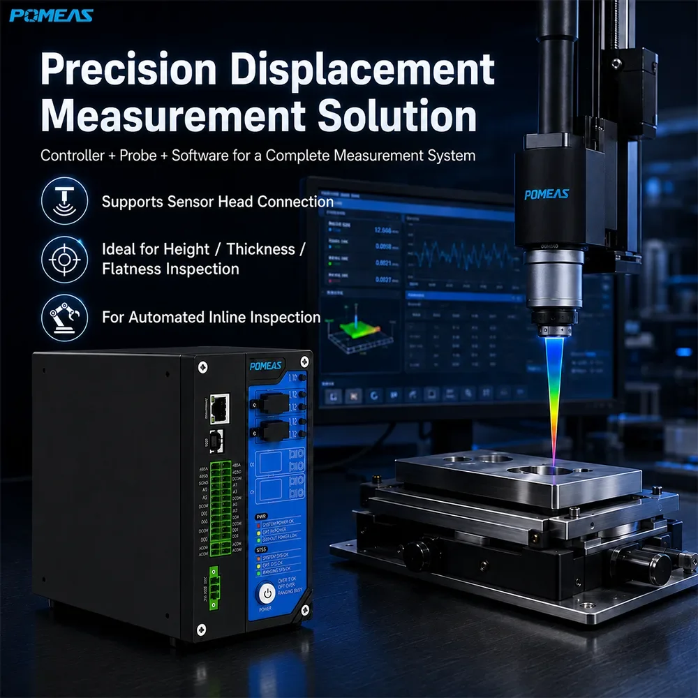 Controlador de sensor confocal cromático de desplazamiento 32 kHz, multicanal