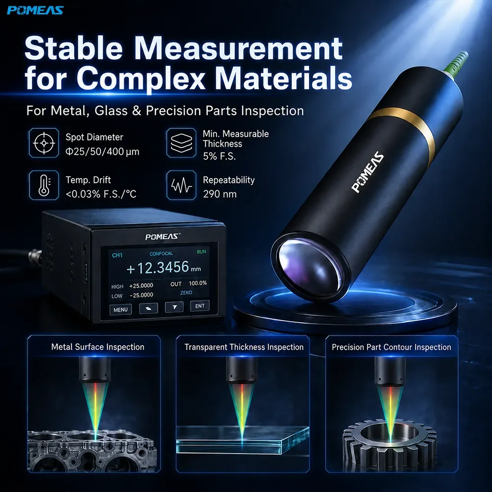 290nm Confocal Displacement Sensor with ±10mm Range