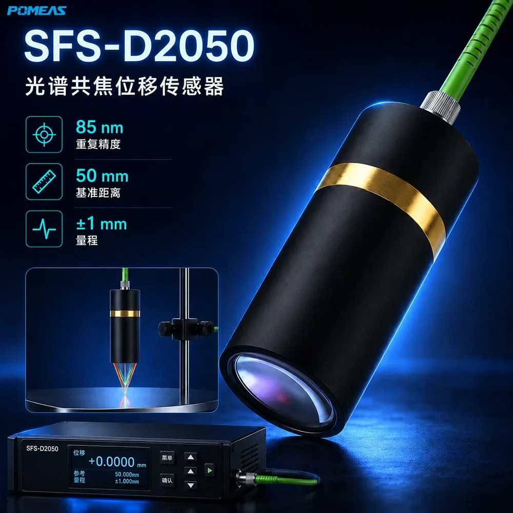 Sensor confocal cromático de desplazamiento 85 nm, distancia de referencia 50 mm