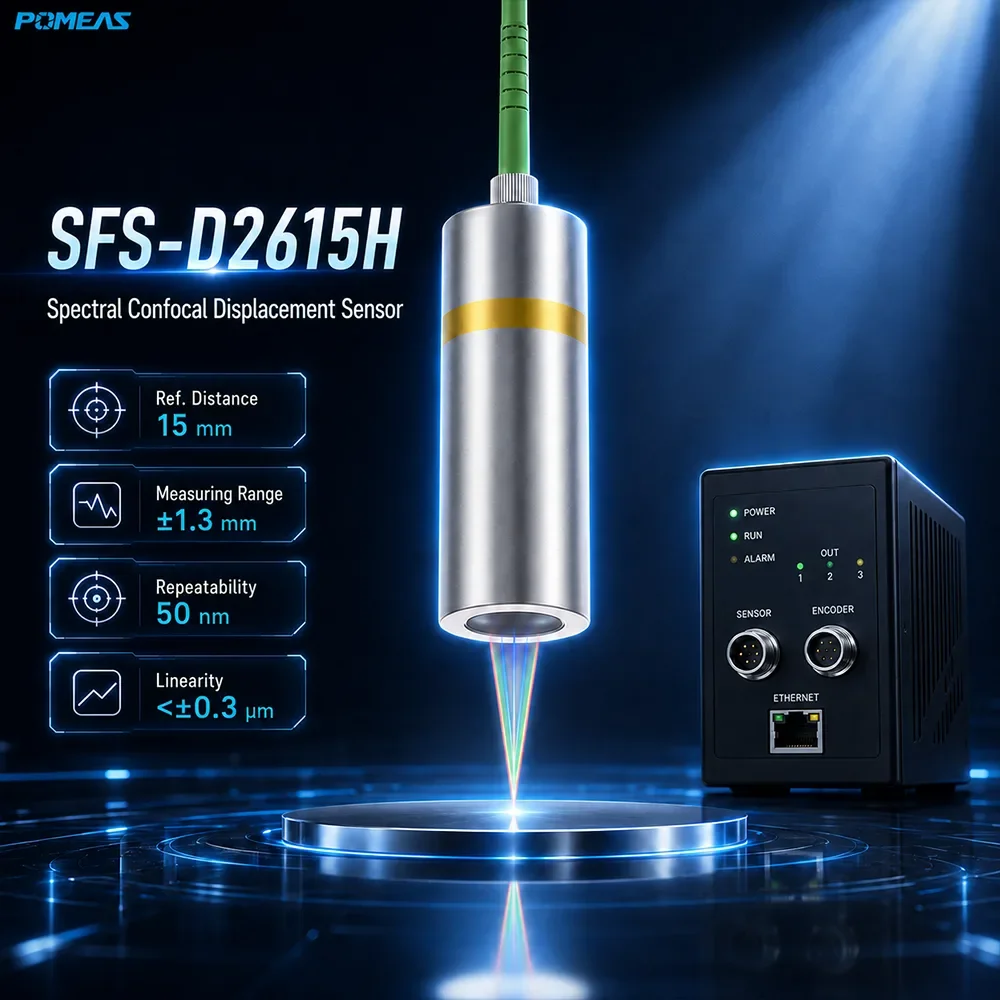 Конфокальный хроматический датчик перемещения 50 nm, диапазон ±1.3 mm