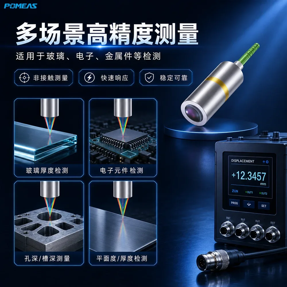 ±1.3mm量程50nm高温光谱共焦位移传感器