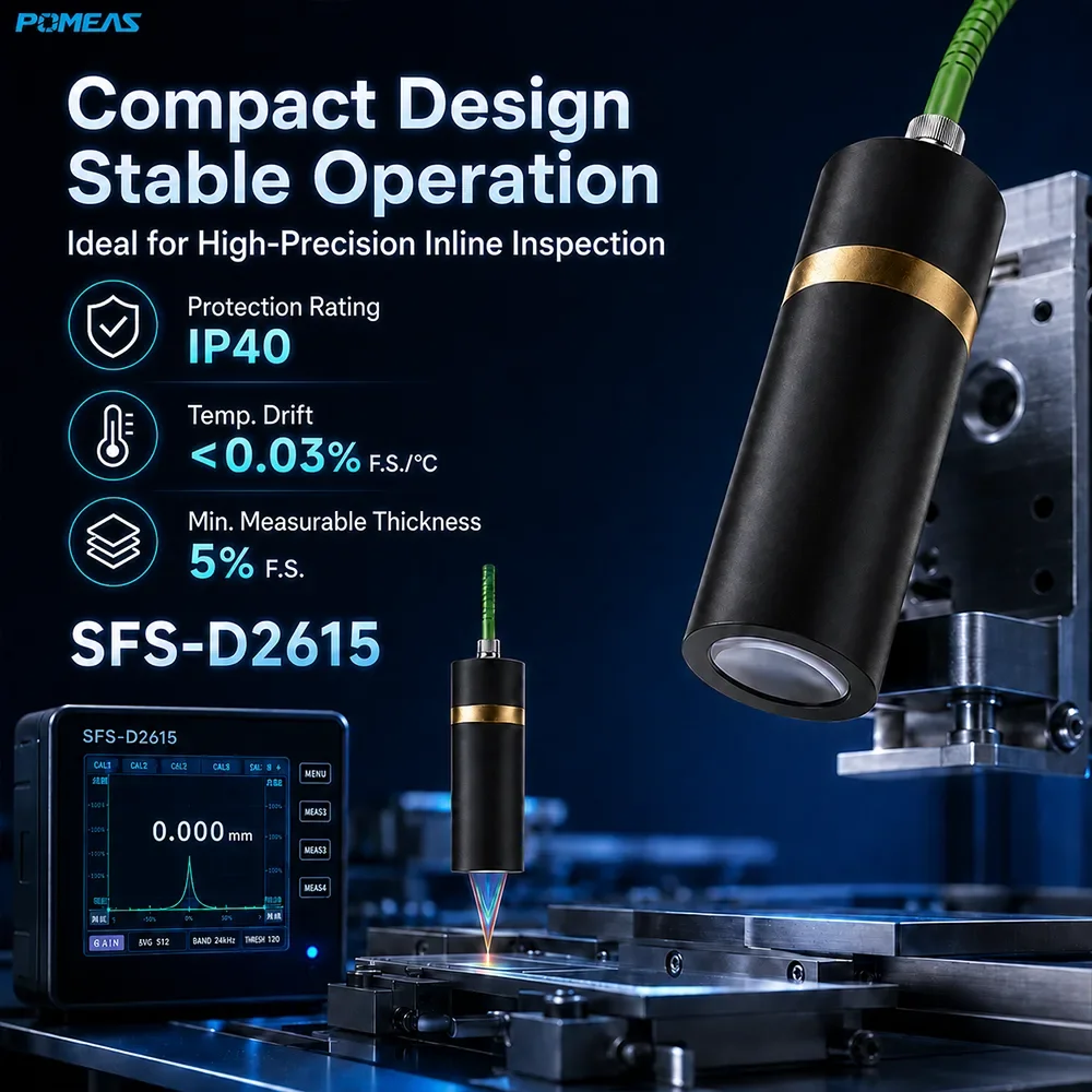 конфокальный хроматический датчик перемещения POMEAS SFS-D2615