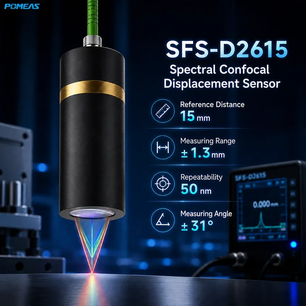Конфокальный хроматический датчик перемещения 50 nm, диапазон ±1.3 mm