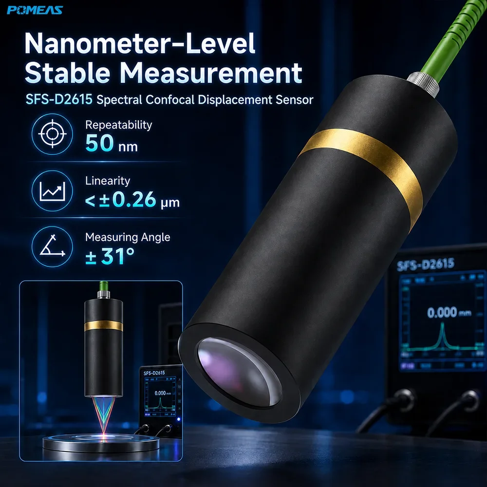 Конфокальный хроматический датчик перемещения 50 nm, диапазон ±1.3 mm