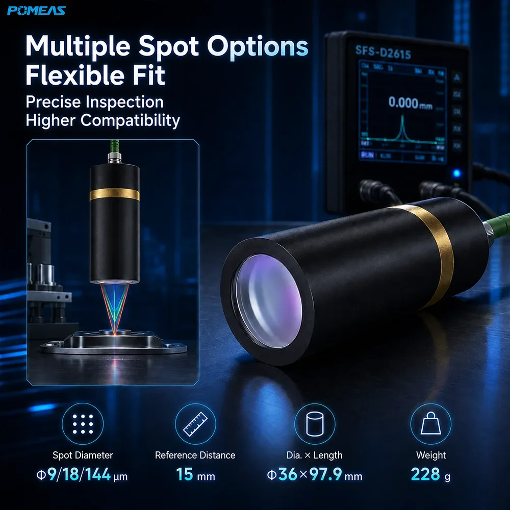 Конфокальный хроматический датчик перемещения 50 nm, диапазон ±1.3 mm