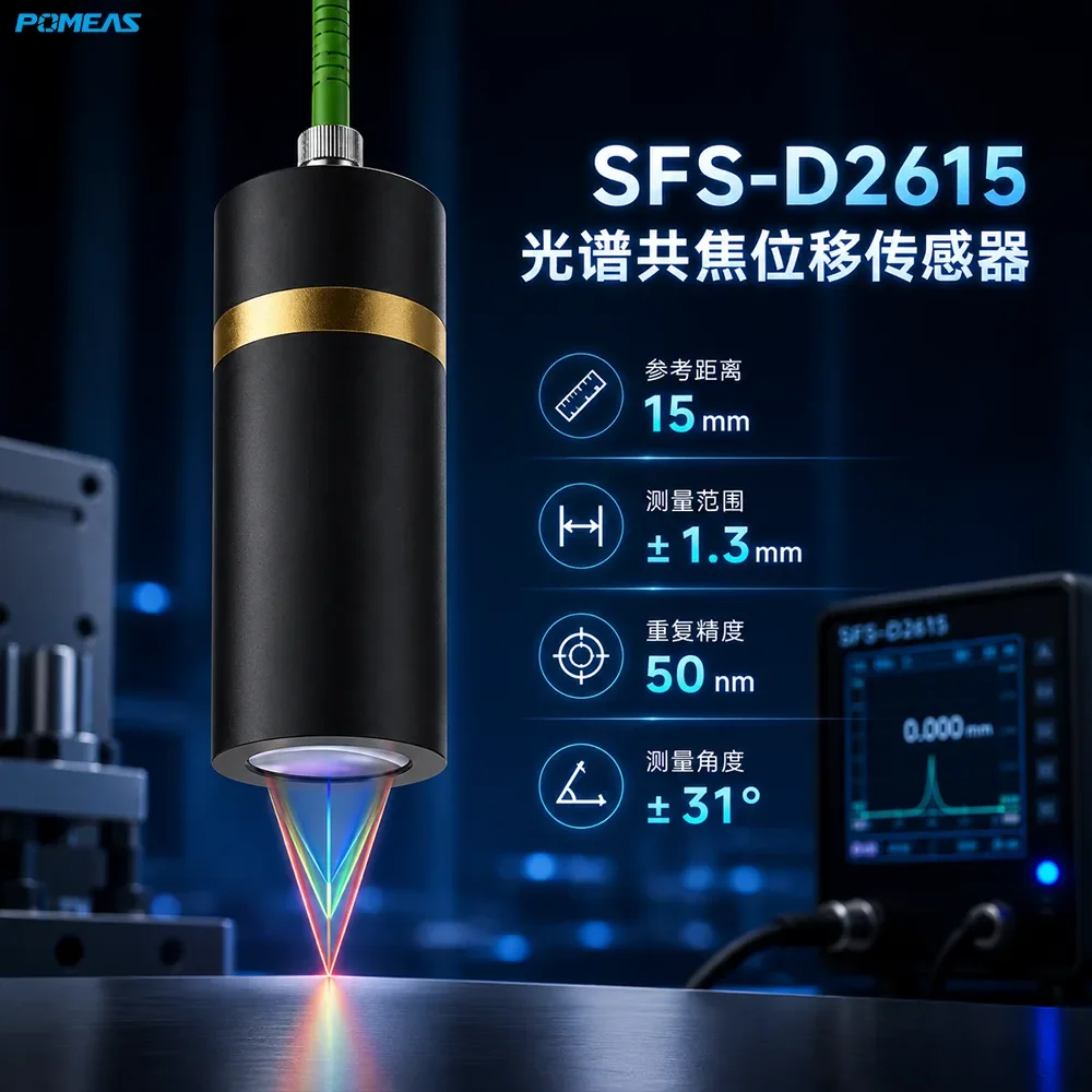 ±1.3mm量程50nm光谱共焦位移传感器