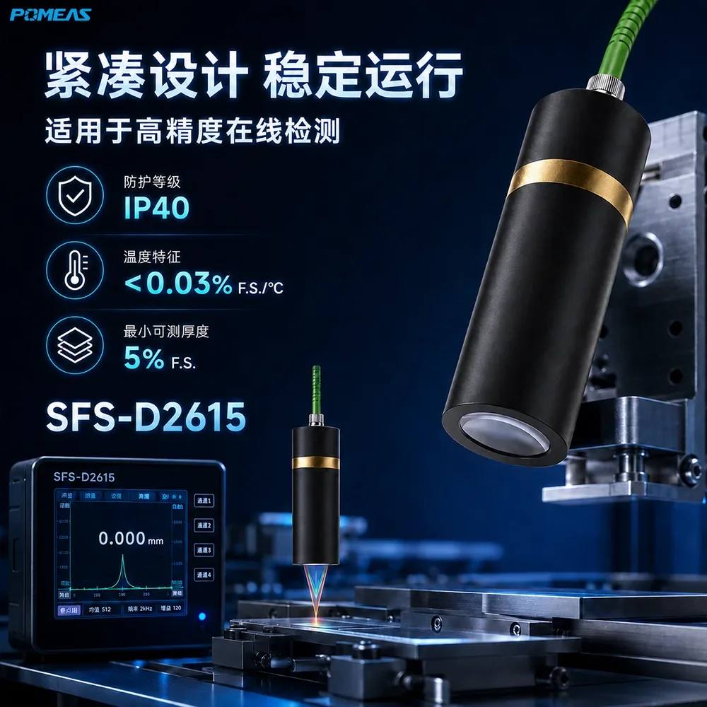 ±1.3mm量程50nm光谱共焦位移传感器
