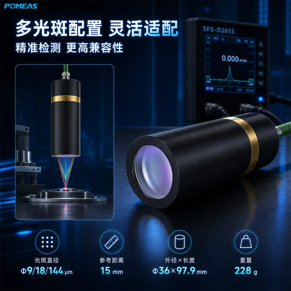±1.3mm量程50nm光谱共焦位移传感器