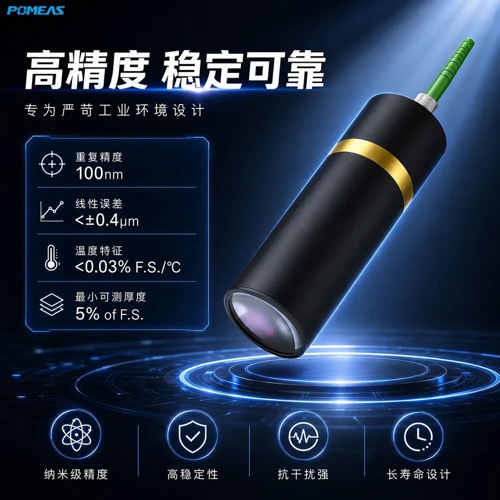 ±2mm量程100nm高温光谱共焦位移传感器