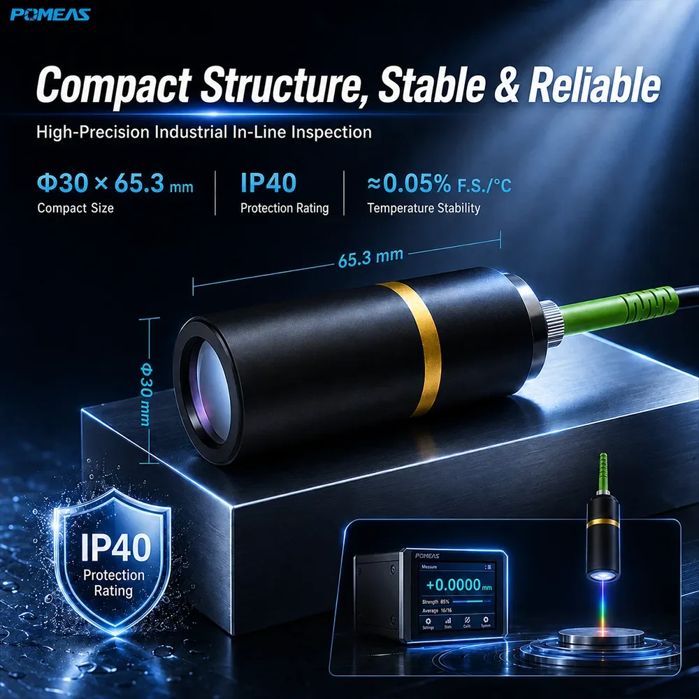 140nm Confocal Displacement Sensor with ±3mm Range