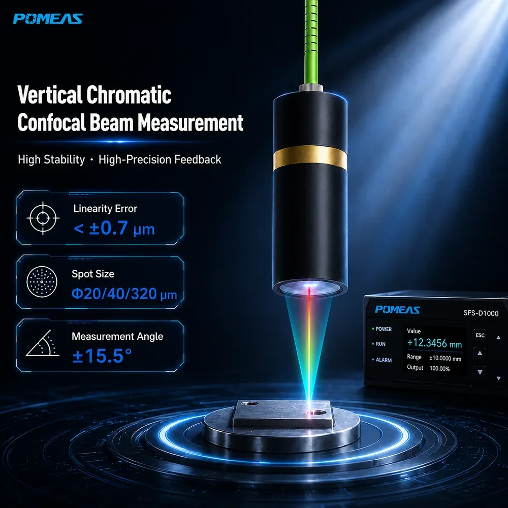 Capteur confocal chromatique de déplacement 140 nm, distance de référence 45 mm