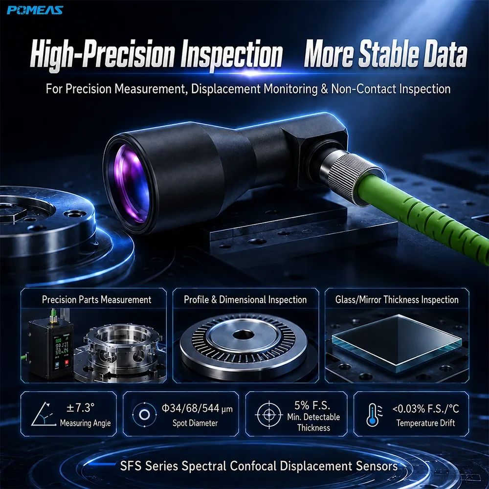 250nm Short-Body Confocal Displacement Sensor with 54.5mm Reference